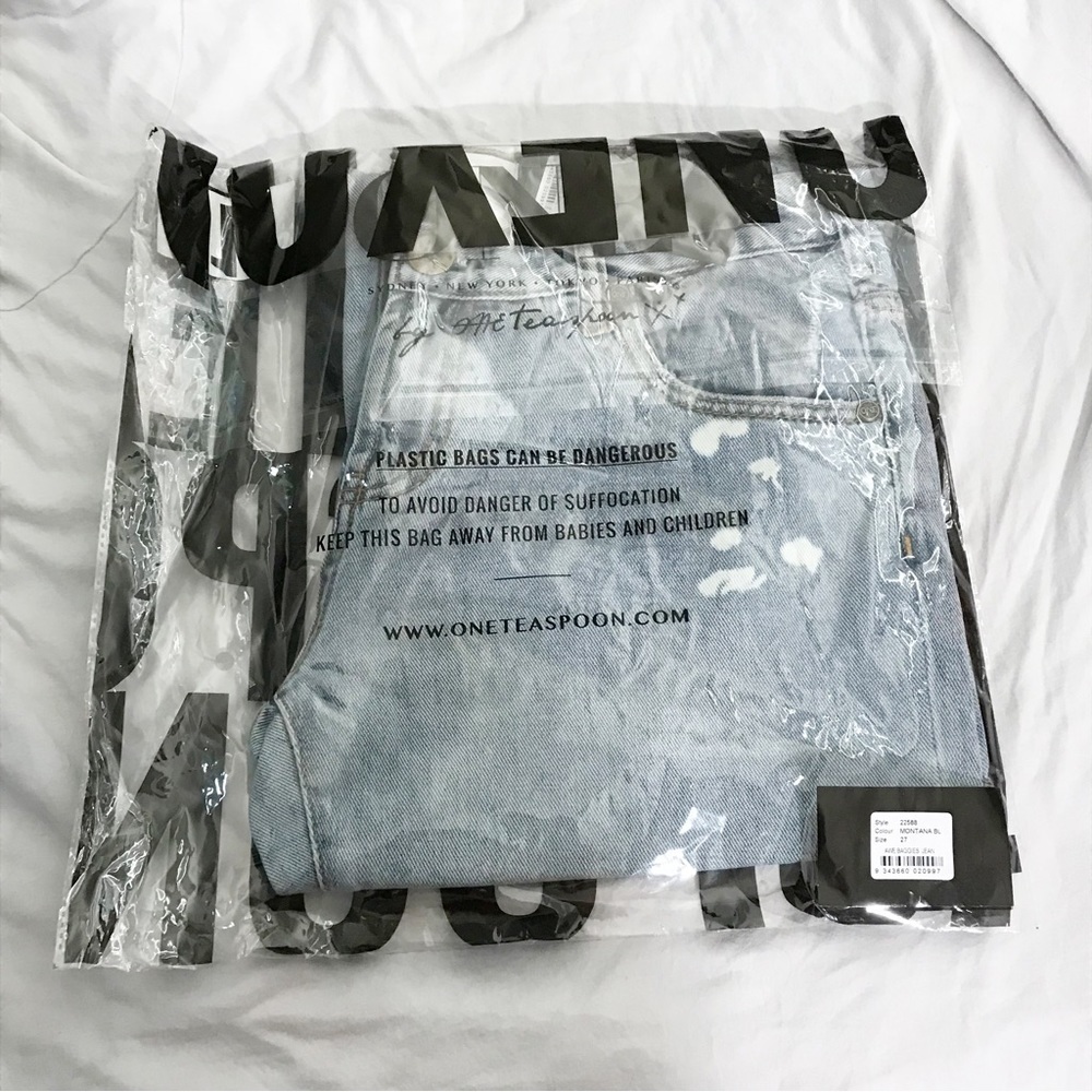 One Teaspoon Awesome Baggies in Montana Blue distressed jeans Size 27 NIB - Picture 2 of 5